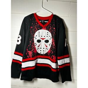 Jason Voorhees Jersey Men's L Friday The 13th Blood Splattered EUC with mask